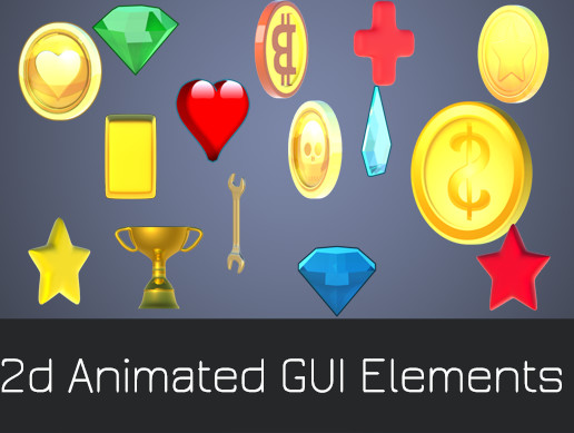 Animated Coins Crystals Brilliants Diamonds GUI Elements