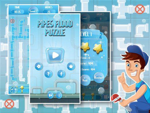 Pipes Flood Puzzle