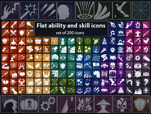 Flat Skill and Ability icons