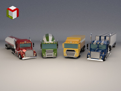 Low Poly Truck Pack 01