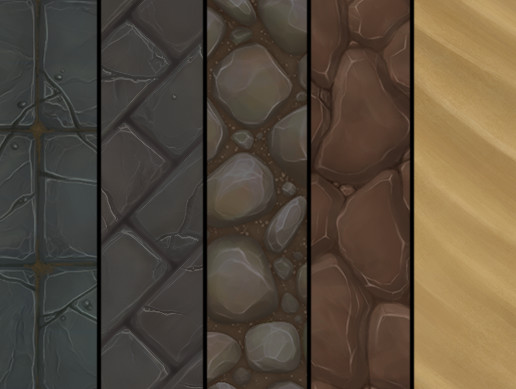 Pack 9 Tileable Hand Painted Textures