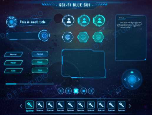 SCI-FI UI pack+psd