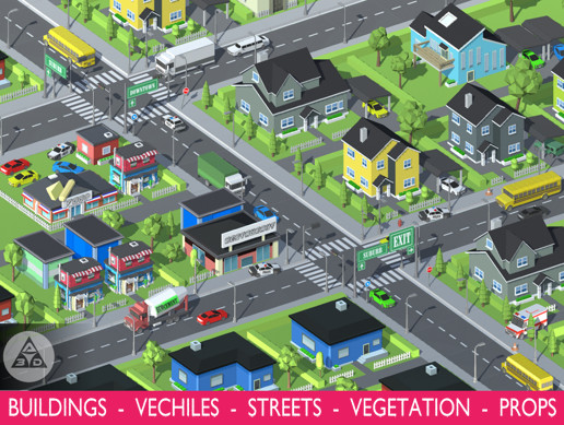 Low Poly Buildings - Full Pack