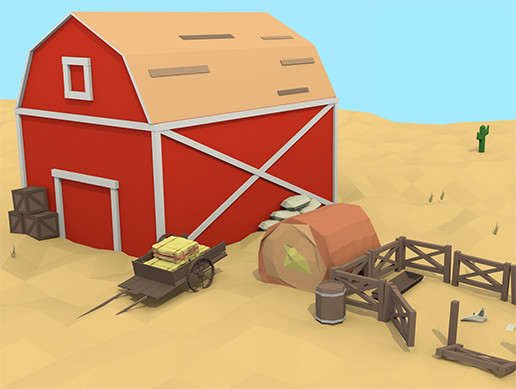 Low Poly Western Pack