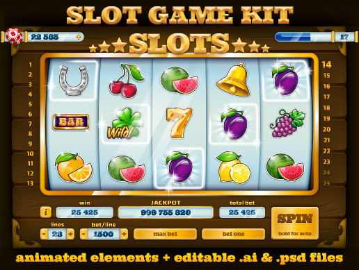 Slots Cassino UI Animated GUI Game Kit