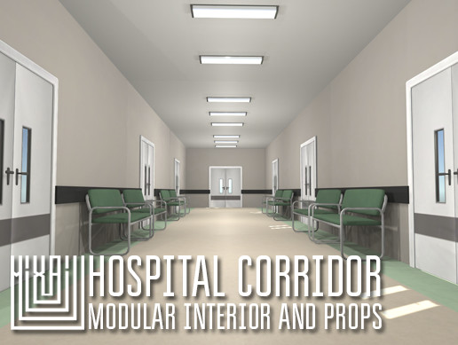 Hospital corridor - modular interior and props