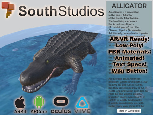 Animated Alligator AR VR