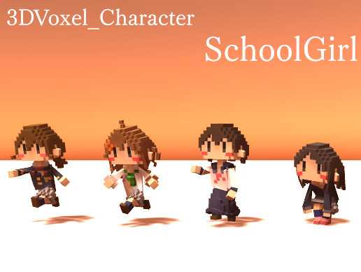 3DVoxel_Character SchoolGirl