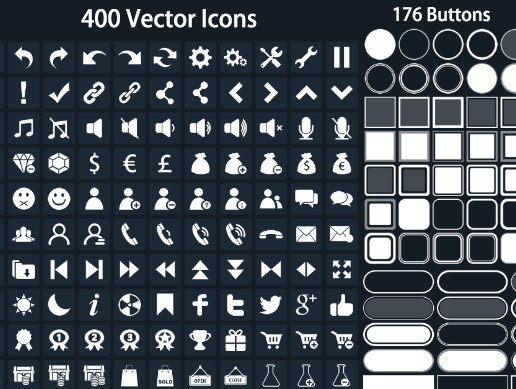 Clean Flat Buttons Icons 1