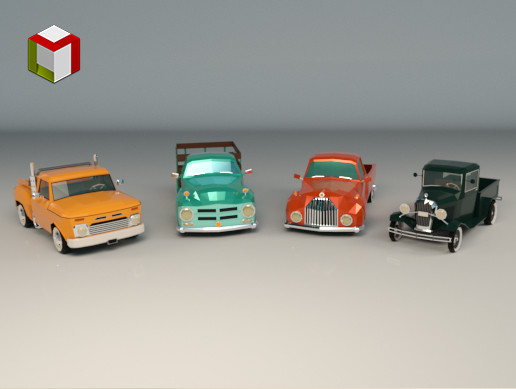 Low Poly Pickup Pack 01