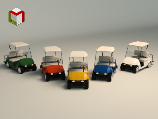 Low Poly Golf Cart