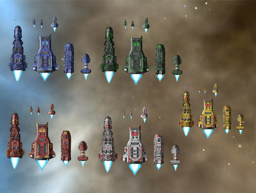 2D Spaceship Fleet: Humans