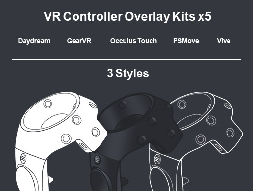 VR Controller Overlay Kits (3 styles) x5 controllers