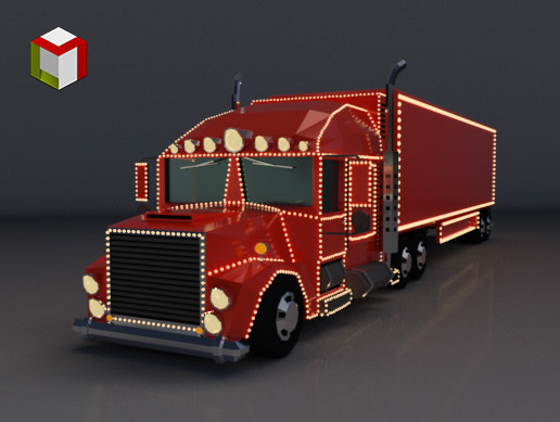 Low Poly Christmas Truck