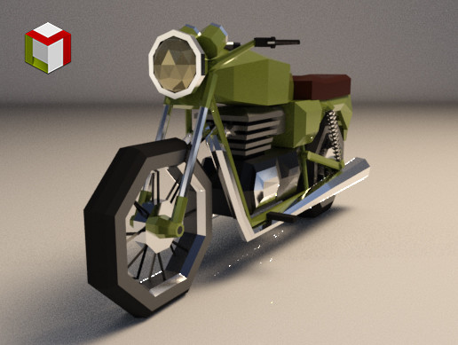 Low Poly Motorcycle 01