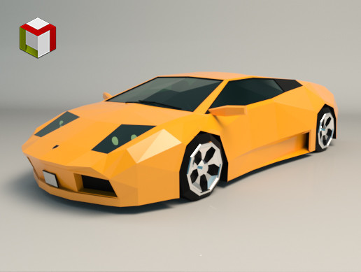 Low Poly Sports Car 02