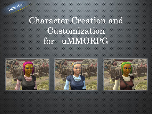Character Creation and Customization for uMMORPG