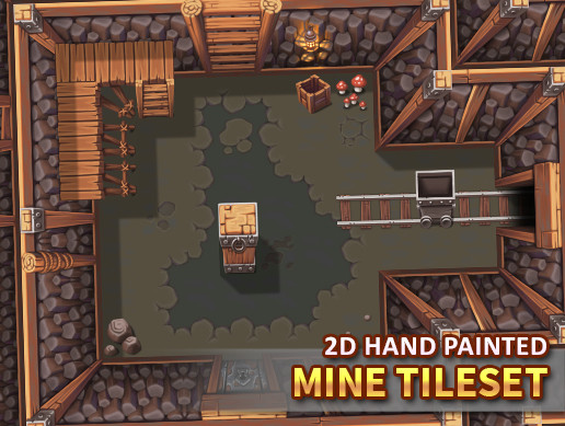 2D Hand Painted - Mine Tileset