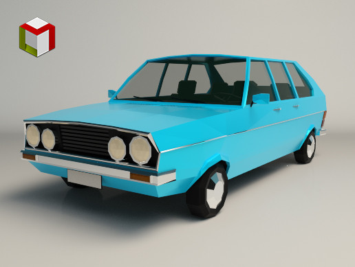 Low Poly Sedan Car 03