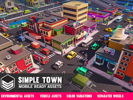 Simple Town - Cartoon Assets