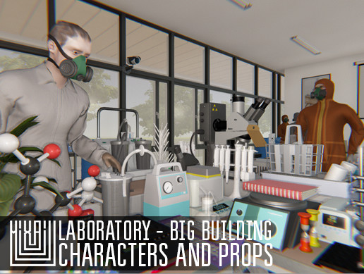 Laboratory - big building, characters and props