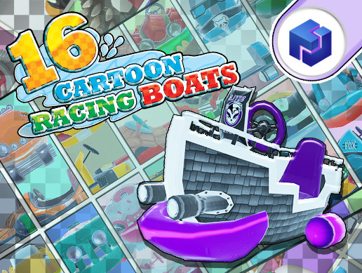 16 Cartoon Racing Boats