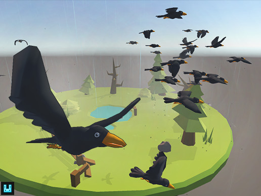 Crow Toon Bird Flock