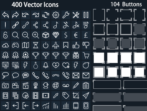 Clean Flat Buttons Icons 2