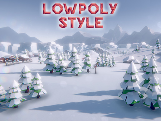 Lowpoly Style Arctic Tundra Environment
