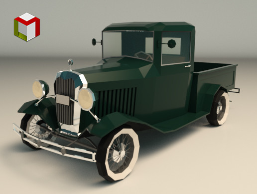 Low Poly Vintage Pickup 04