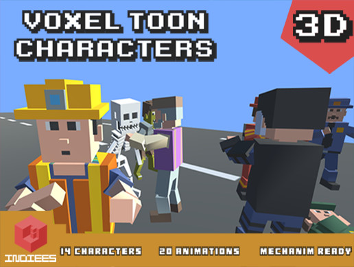 Voxel Toon Characters - Zombies and People