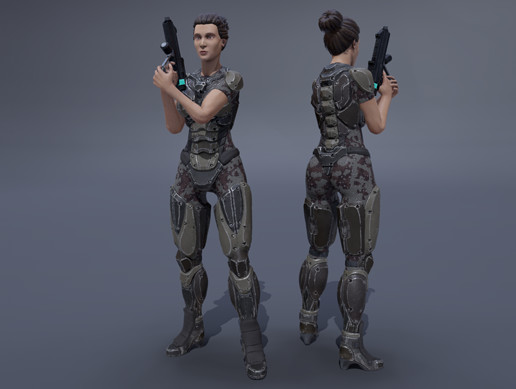 SCI FI: HUMAN MERCENARY FEMALE