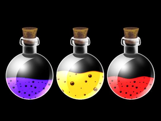 Potion 2D shader with varying fluid level