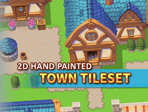 2D Hand Painted - Town Tileset