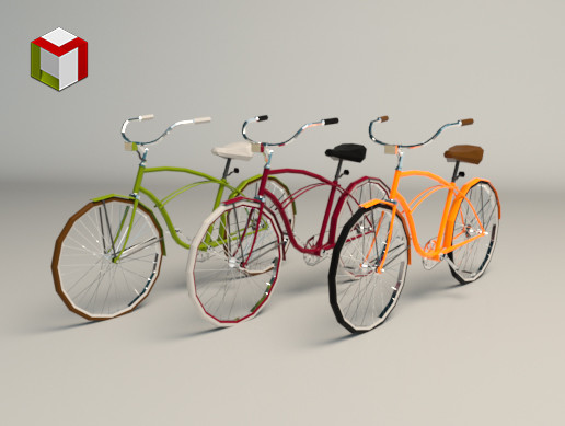 Low Poly Vintage Cruiser Bike