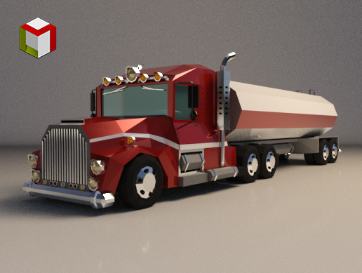 Low Poly Tank Truck