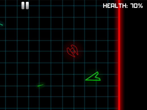 Neon Space Fighter - shooting asteroids and spaceships