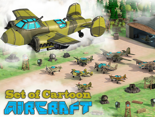 Set of Cartoon Aircraft