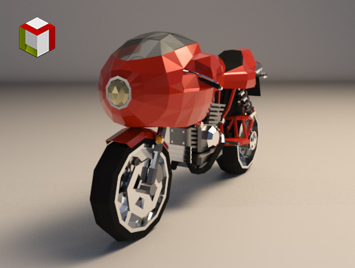 Low Poly Motorcycle 02