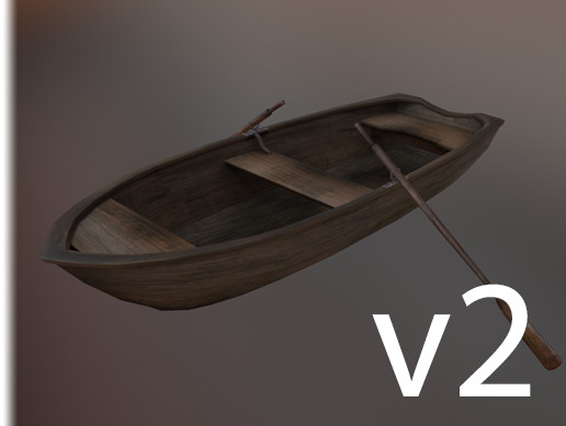 Old Wooden Row Boat v2