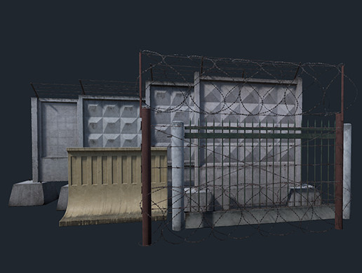 Concrete and metallic fences pack