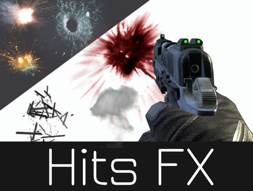 Bullet Hit Effects Blood Water Smoke Sparks Glass Wall Wood Particle Damage Decals