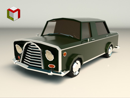Low Poly Sedan Car 01