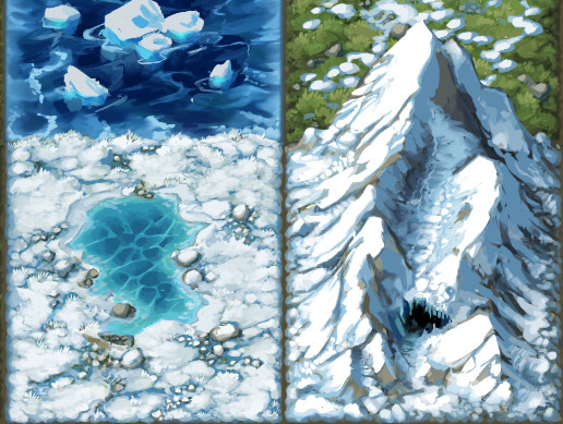 Painted 2D Terrain Tiles: Cold Lands