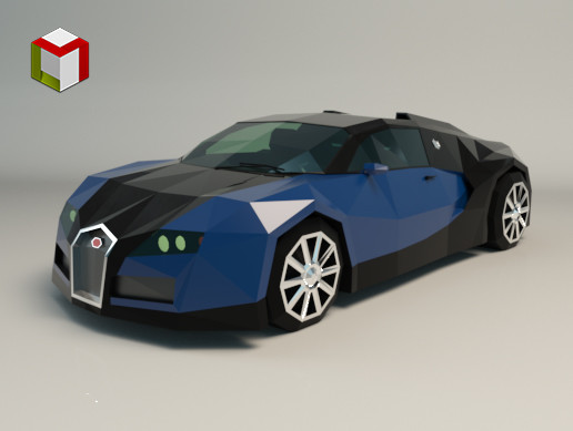 Low Poly Sports Car 03