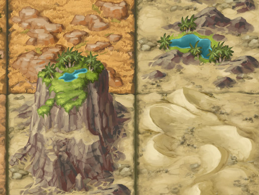 Painted 2D Terrain Tiles: Deserts