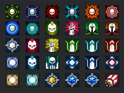 Achievements Rage Icons Set
