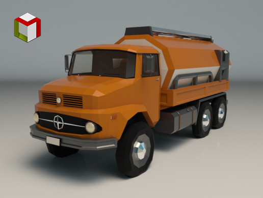 Low Poly Vintage Truck 03