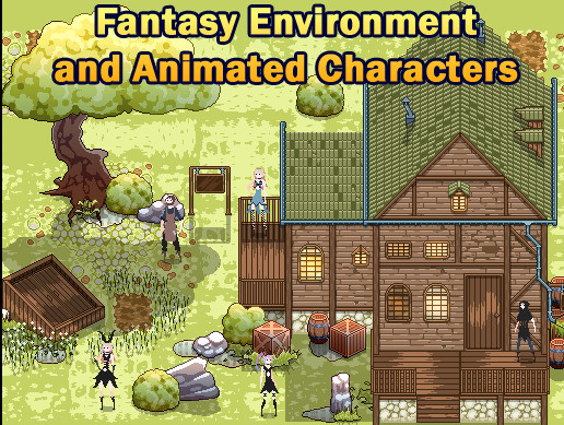 Fantasy Environment and Animated Characters (Pixel Art)