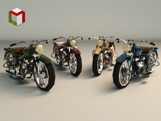 Low Poly Motorcycle 03